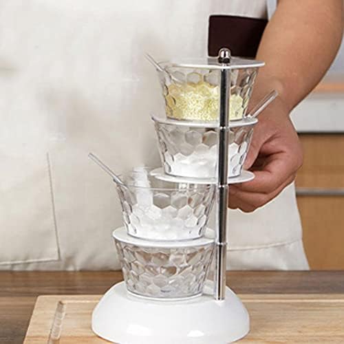 ORGANIZADOR GIRATORIO DE 4 NIVELES PARA ESPECIAS O ALIMENTOS COLOR BLANCO 22CM