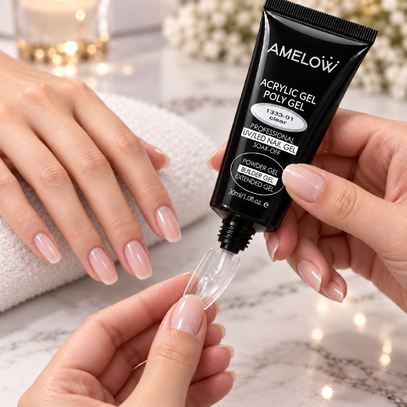 GEL ACRILICO PROFESIONAL DE CONSTRUCCION Y EXTENSION DE UÑAS AMELOW 30ML