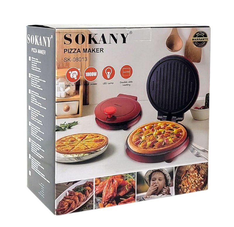 MAQUINA PARA HACER PIZZA SK-08013, 1000W FACIL USO SOKANY