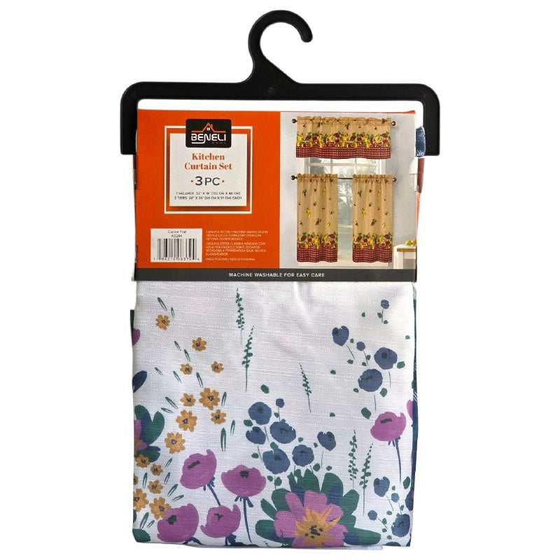 CORTINAS PARA HOGAR COCINA, ELEGANTES EN SET DE 3 PIEZAS BENELI HOME