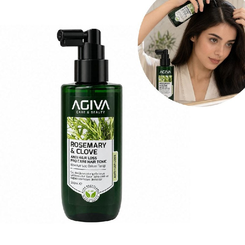 TONICO CAPILAR FORTALECEDOR Y ESTIMULANTE DE EXTRACTO DE ROMERO Y CLAVO DE OLOR AGIVA 200ML