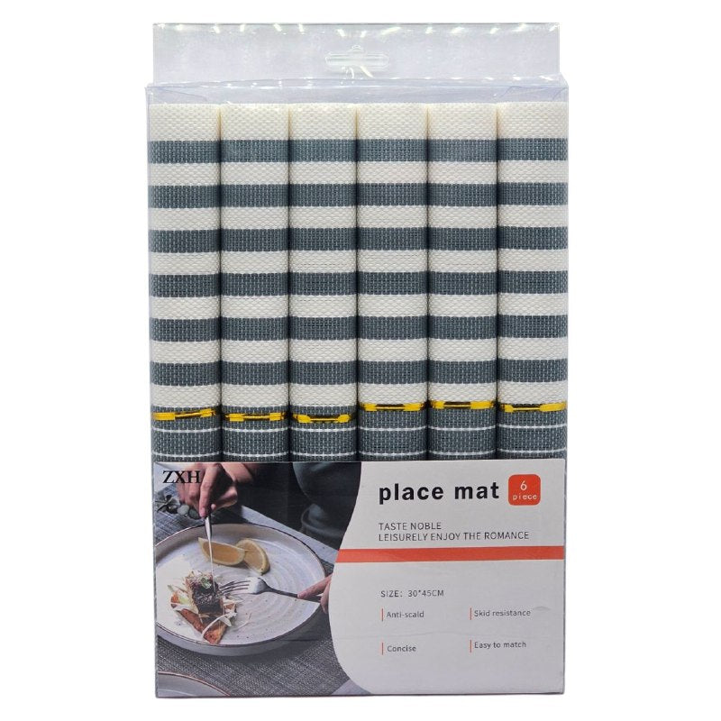 MANTEL DE COCINA PARA MESA COMEDOR RECTANGULAR ANTIDEZLIZANTE 30X45CM, 6 PIEZAS