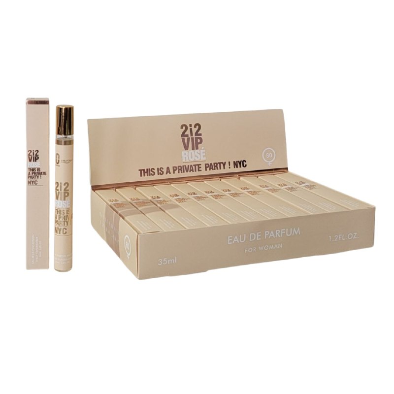 PERFUME EN TUBO PARA DAMA 2i2 VIP ROSE THIS IS A PRIVATE PARTY NYC EDP 35ML (M) (AROMA SIMILAR CAROLINA HERRERA 212 ROSE)
