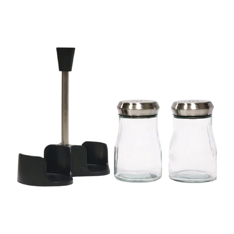 ORGANIZADOR DE ESPECIAS CONDIMENTOS ELEGANTE DE ACERO INOXIDABLE Y VIDRIO