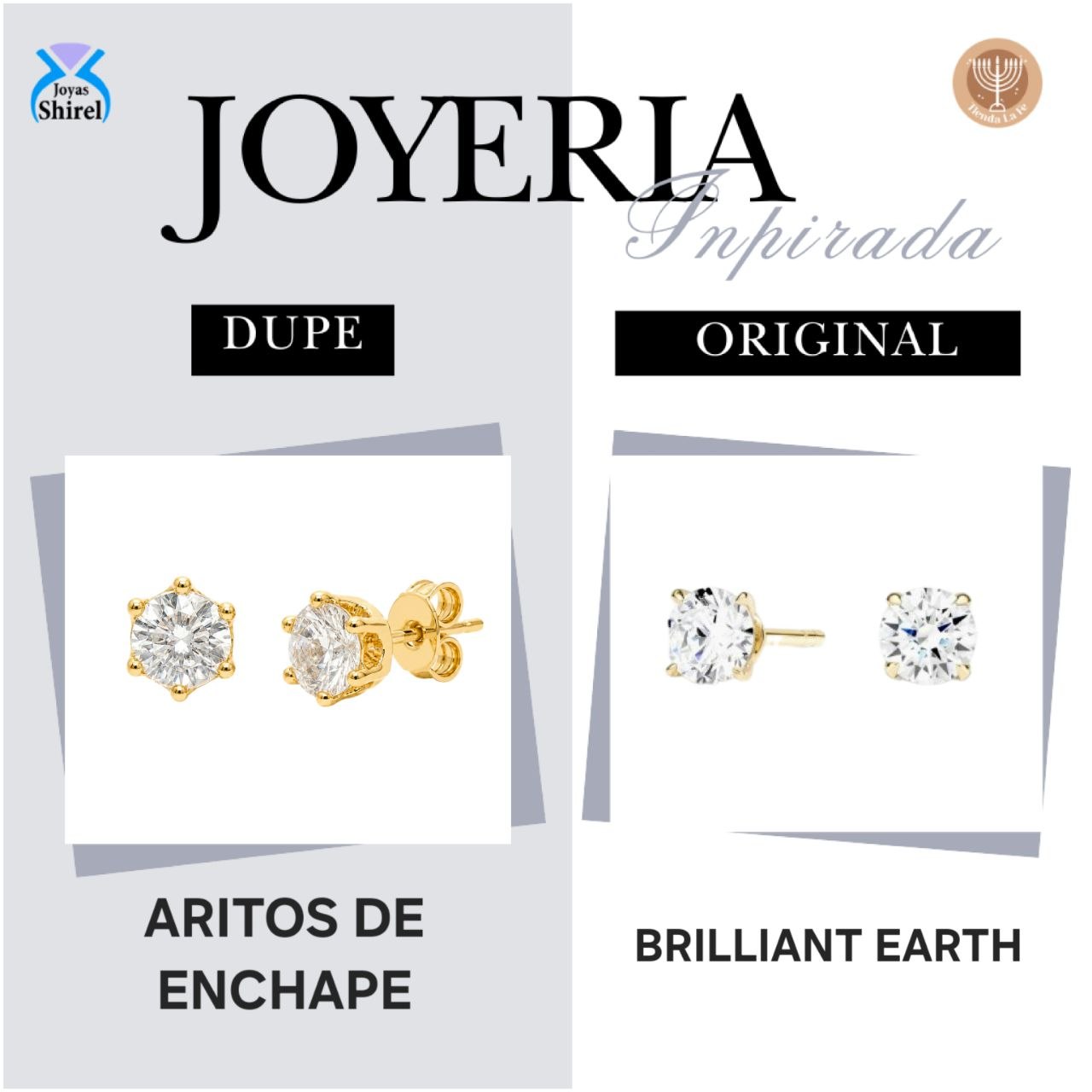 ARITOS DE ENCHAPE PARA DAMA CON DISENO DE CRISTAL REDONDO