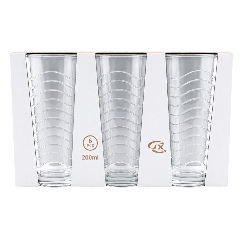 SET DE VASOS DE VIDRIO ELEGANTES Y VERSATILES DE 200ML BENELI HOME 6PCS