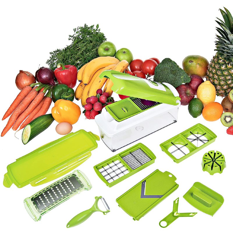 MAQUINA CHISMOLERA, CORTADORA DE VERDURAS 11 EN 1 MULTIFUNCIONAL ONE STEP PRECISION CUTTING