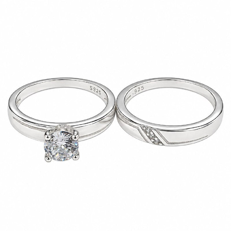 ANILLO DE PLATA 9.25 PARA DAMA EN DUO DE MATRIMONIO 4.9G