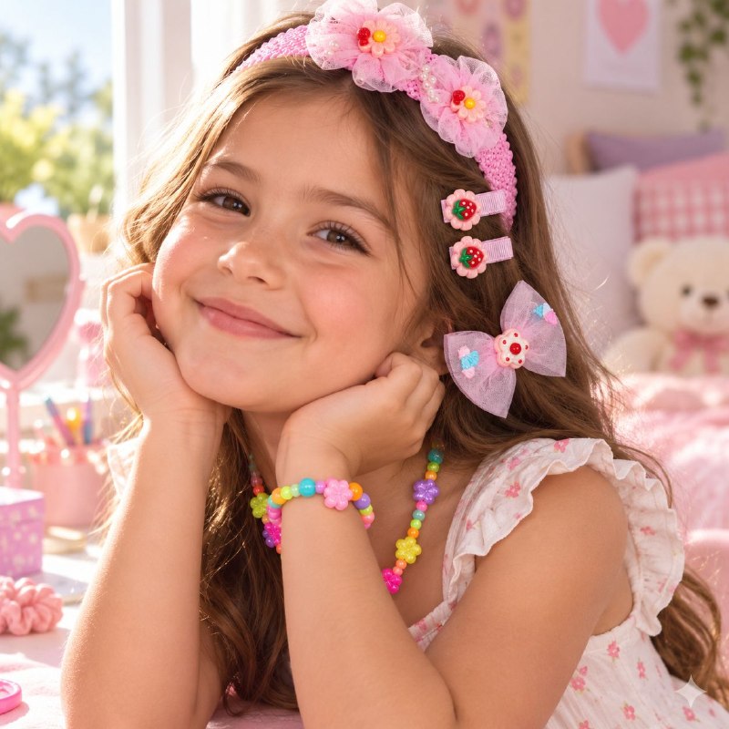 SET DE 6 PIEZAS JOYERIA Y ACCESORIOS PARA EL CABELLO INFANTIL PARA NIÑAS