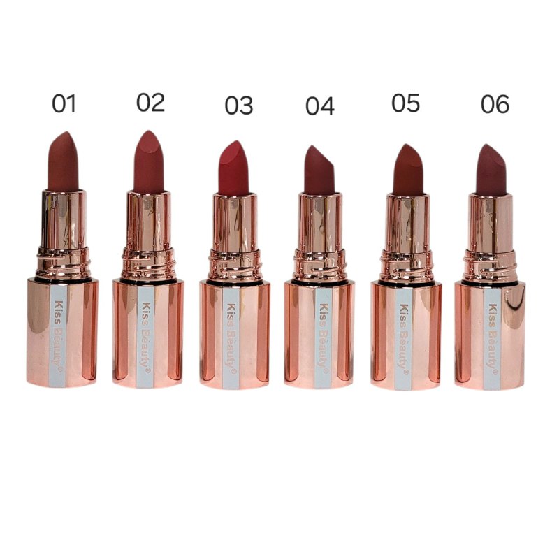 BRILLO LABIAL MATTE COLOR INTENSO DE LARGA DURACION APRUEBA DE AGUA KISS BEAUTY 3.5G
