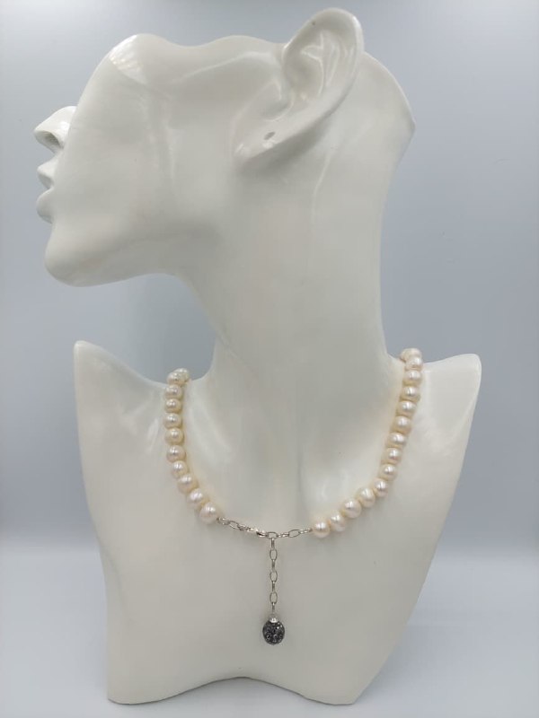 COLLAR DE JOYERIA ARTESANAL DE PLATA 9.25 DE PERLA DE RÍO ALECOLL012