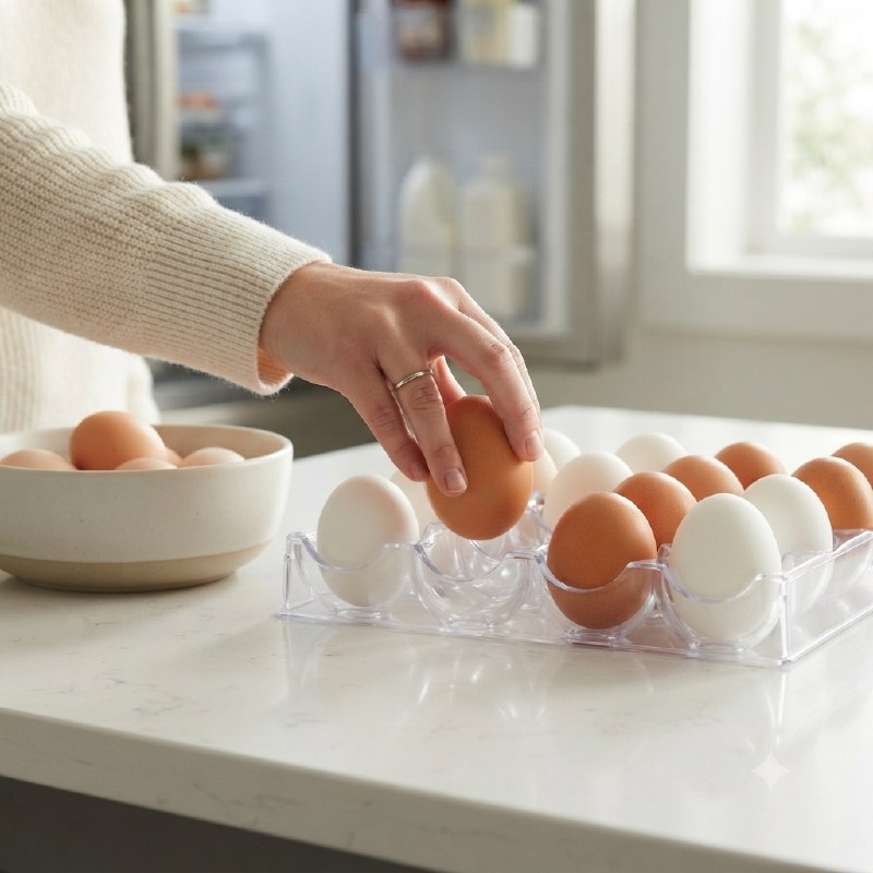 ORGANIZADOR DE HUEVOS PARA REFRIGERADOR QUE PROTEGEN Y FACILITAN GUARDARLOS CON CAPACIDAD DE 24PCS 20X30CM