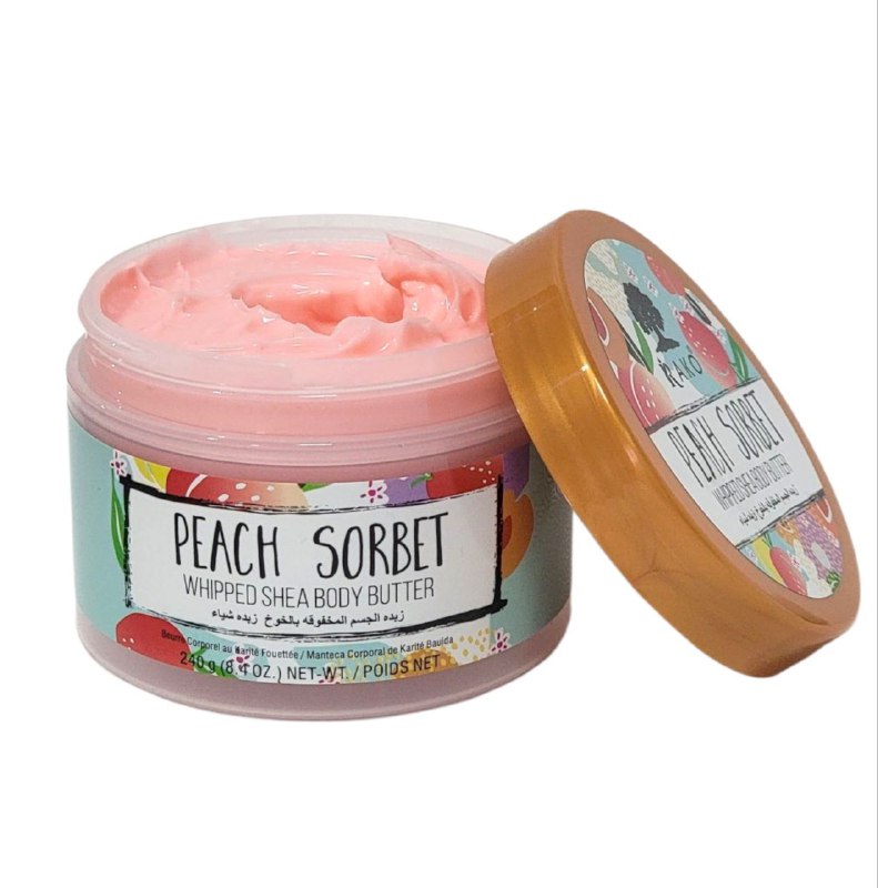 MANTECA CORPORAL DE TEXTURA BATIDA CON MANTECA DE KARITE Y EXTRACTO DE MELOCOTON RAKO 240G