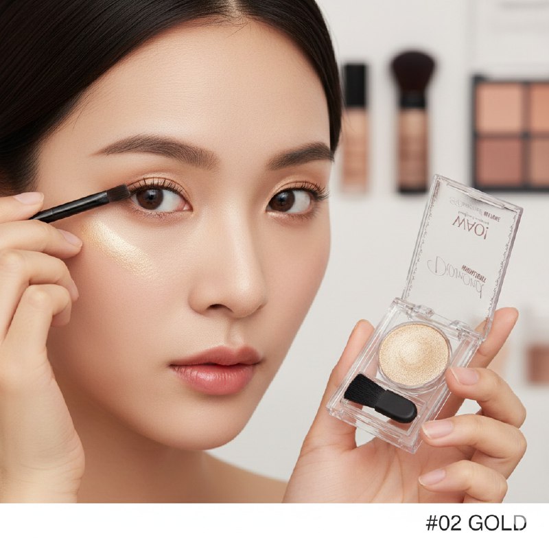 ILUMINADOR EN POLVO MAGICO PARA OJOS LUZ DE DIAMANTE WAO 7.5G, 2 TONOS