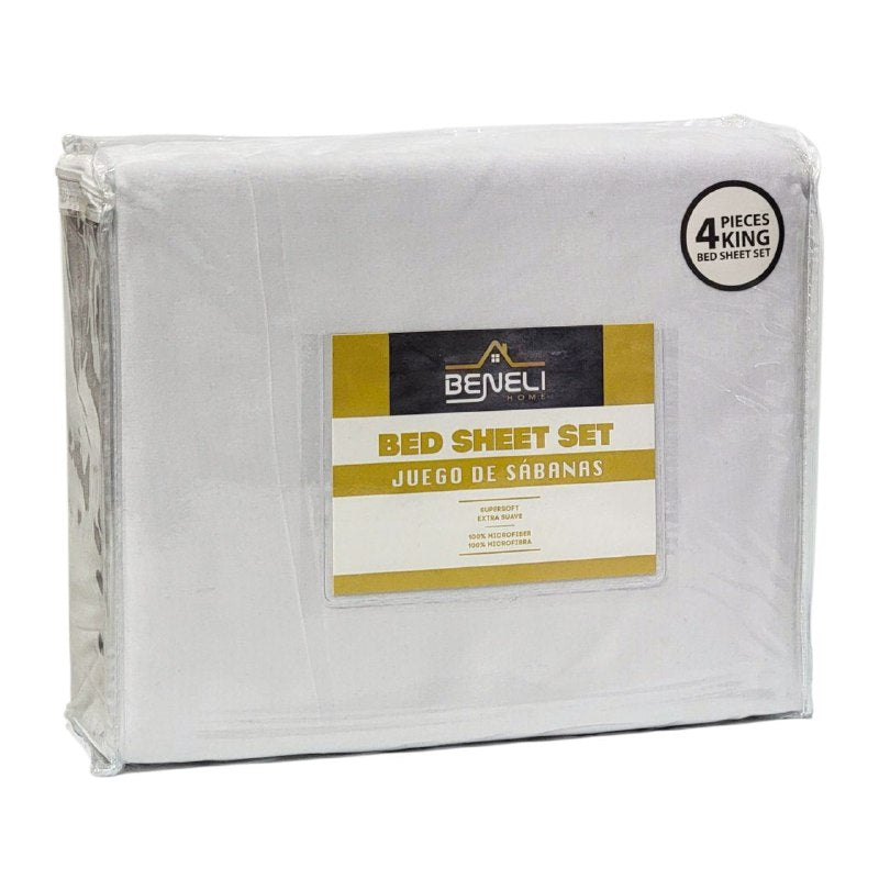 JUEGO DE SABANAS CAMERA DE 4 PIEZAS KING BENELI HOME, 25 ESTILOS