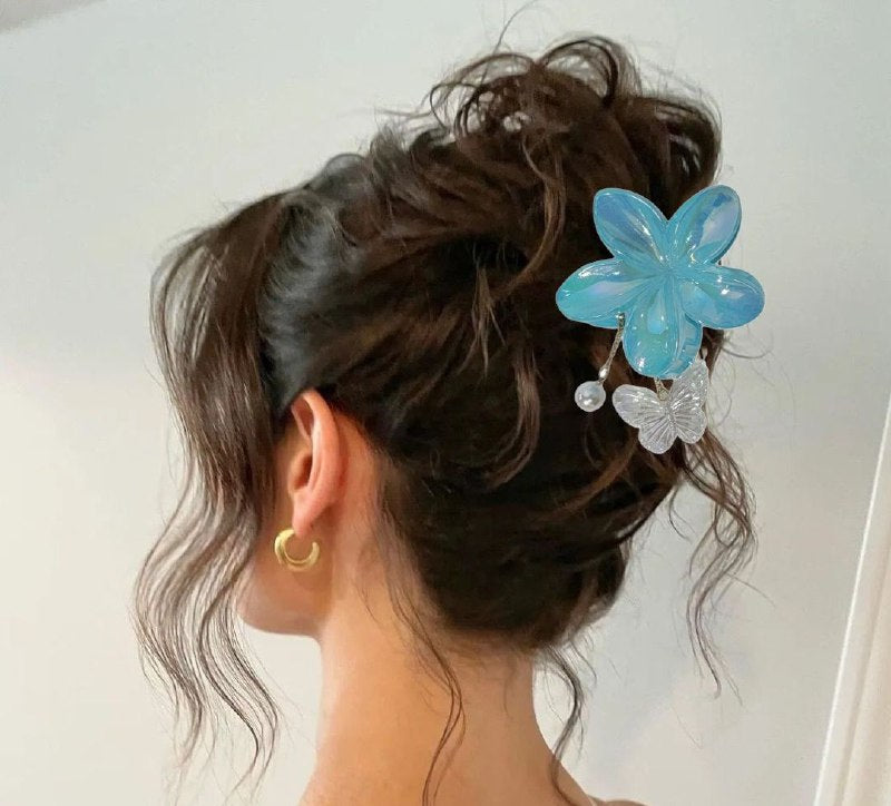 GANCHO PARA EL CABELLO DE DISEÑO DE FLOR HAWAIANA, PINZAS DE SUJECION FUERTE, ACCESORIO PARA EL CABELLO PAQUETE DE 12UND 7X7CM