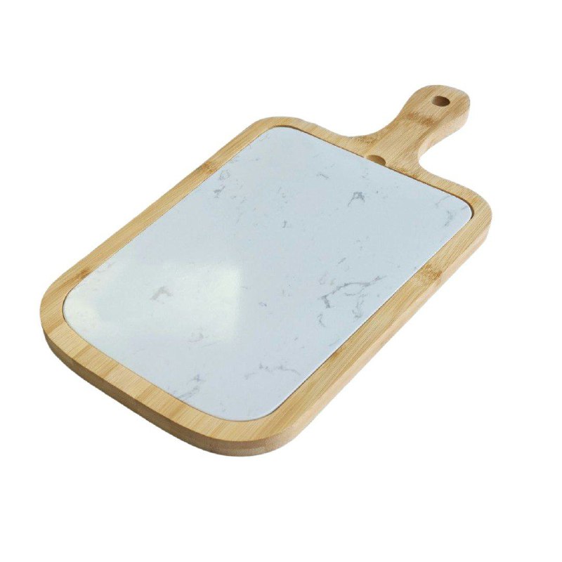 TABLA PARA SERVIR COMIDA, APERITIVOS QUESOS O JAMONES DE MARMOL Y MADERA TESSIE & JESSIE 40.1X19.5X1.5CM