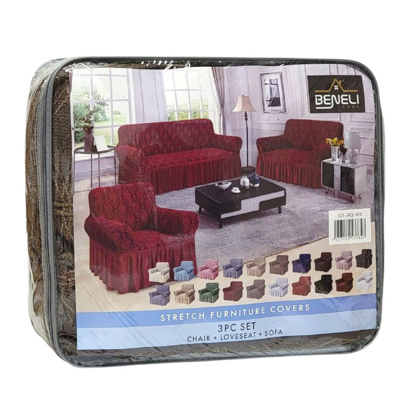 SET DE FORROS ELASTICOS DE MUEBLES, JUEGO DE 3 PIEZAS PARA MUEBLES VARIOS COLORES BENELI HOME