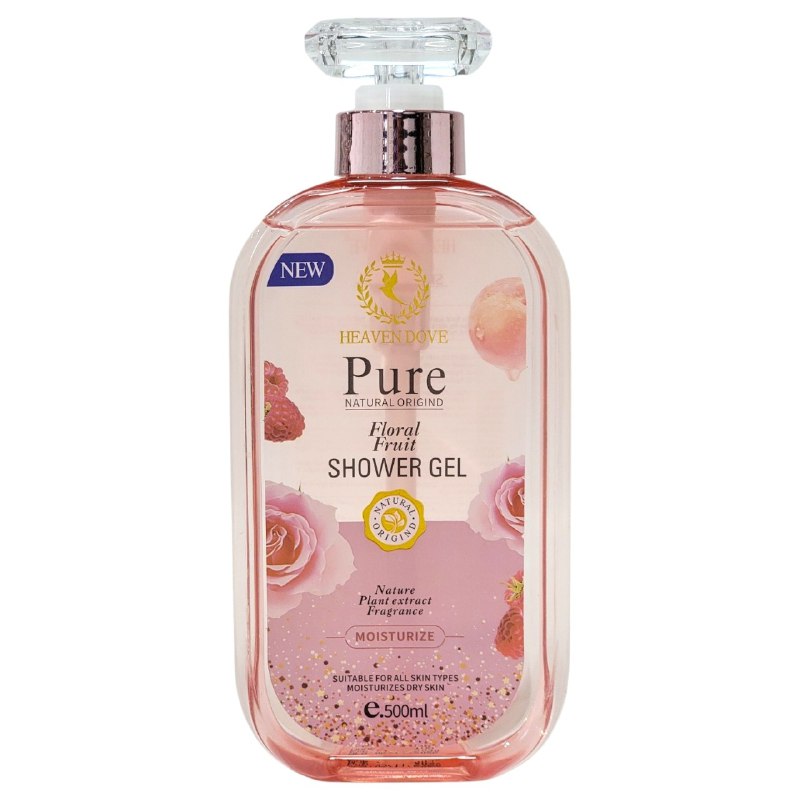 GEL DE DUCHA HUMECTANTE Y TONIFICANTE CON EXTRACTO DE ROSAS FRUTAS ROJAS  Y DURAZNO HEAVEN DOVE 500ML