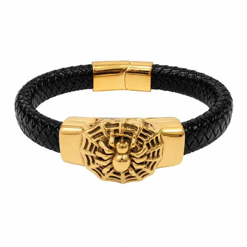 PULSERA DE ENCHAPE PARA CABALLERO CON DISEÑO DE ARAÑA 24CM