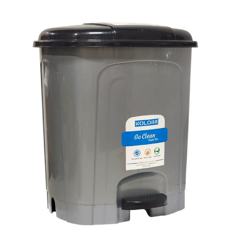 BASURERO DE PLASTICO CON TAPA Y PEDAL KOLORR GO CLEAN 25X25X34CM