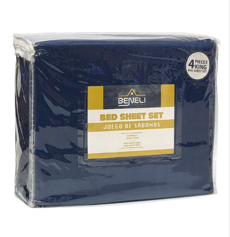 JUEGO DE SABANAS CAMERA DE 4 PIEZAS KING BENELI HOME, 25 ESTILOS