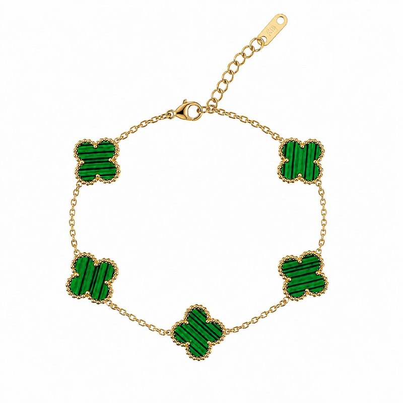 PULSERA DE ENCHAPE PARA DAMA CON DISEÑO DE FLOR 19CM