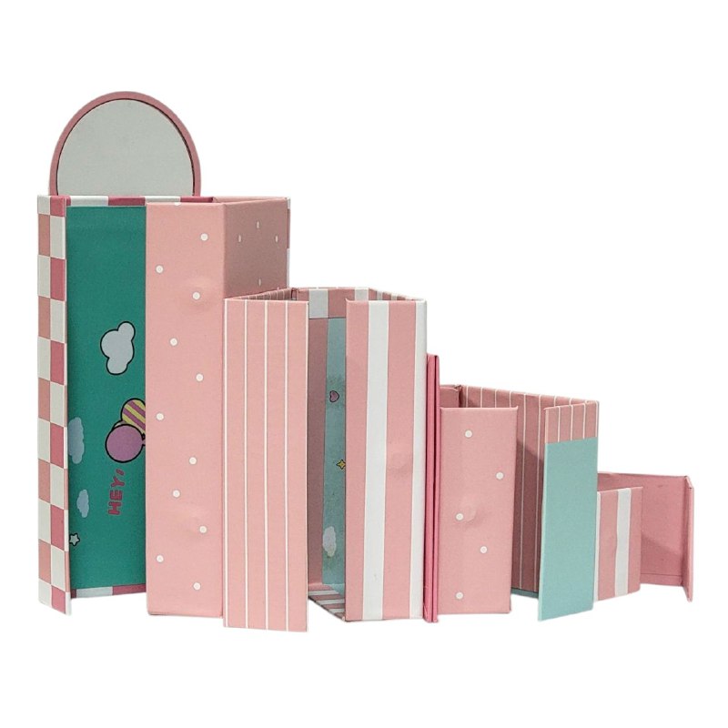 ESTUCHE CARTUCHERA, LAPICERA RECTANGULAR DE 4 COMPARTIMIENTOS CON ESPEJO, MANTIENE LOS LAPICES, BROHCAS, ETC ORGANIZADOS CON ESTILO, 4 DISEÑOS LOVELY DAY