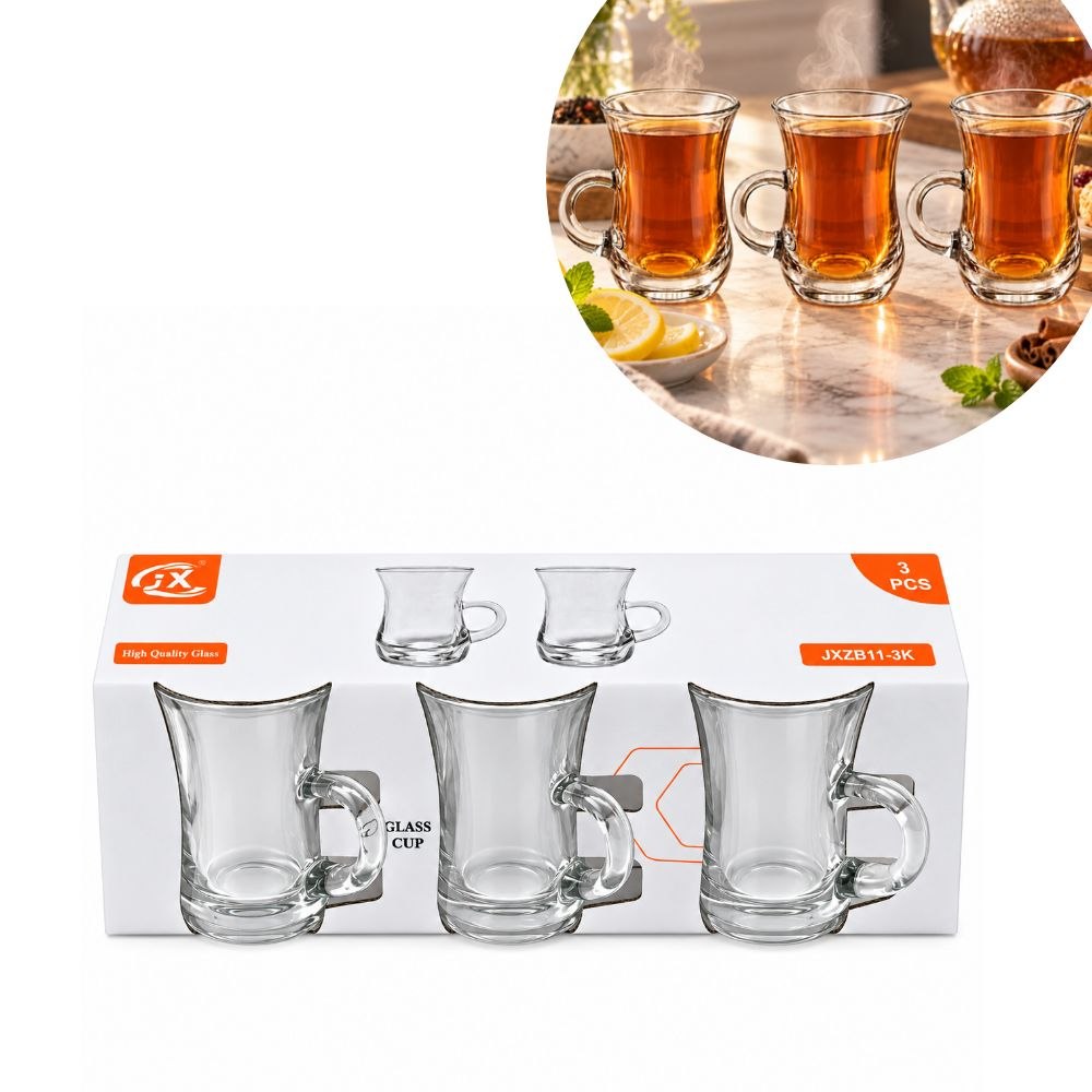 SET DE TAZAS DE VIDRIO PARA TE BENELI HOME 3UND 8CM