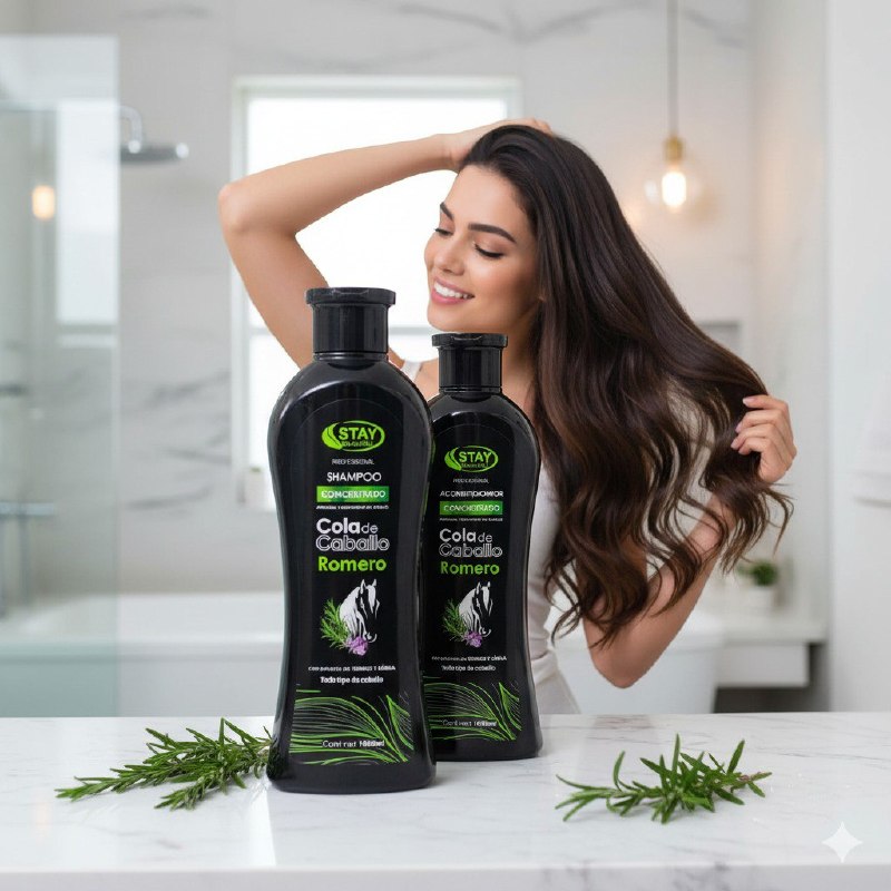 SET DE SHAMPOO Y ACONDICIONADOR DE COLA DE CABALLO Y ROMERO ANTICAIDA Y ESTIMLULANTE DEL CRECIMIENTO STAY BEAUTIFUL 1000MLX2