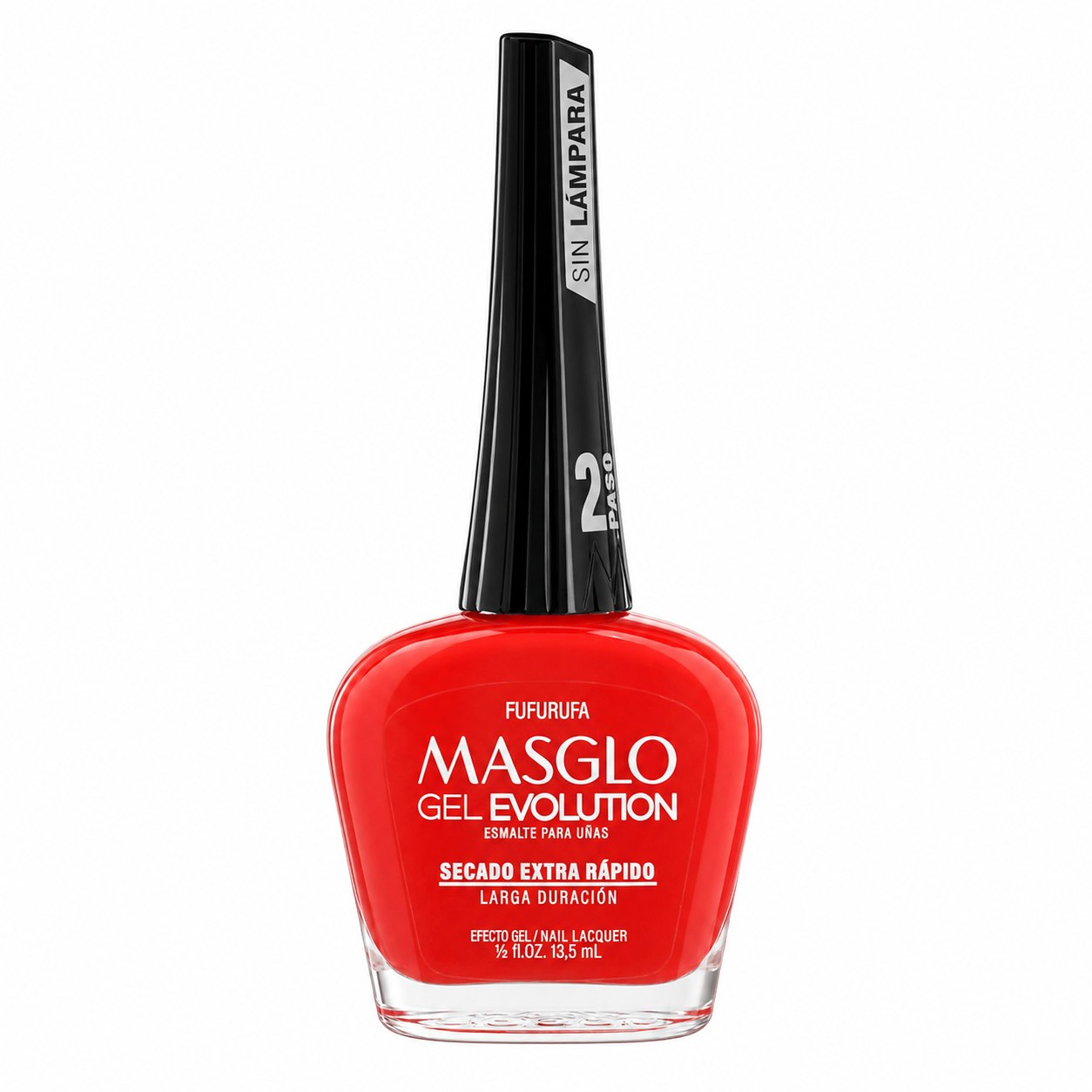 ESMALTE DE UÑAS CON EFECTO GEL DE SECADO EXTRA RÁPIDO MASGLO GEL EVOLUTION PASO 2 "ESTILO FUFURUFA" 13.5 ML