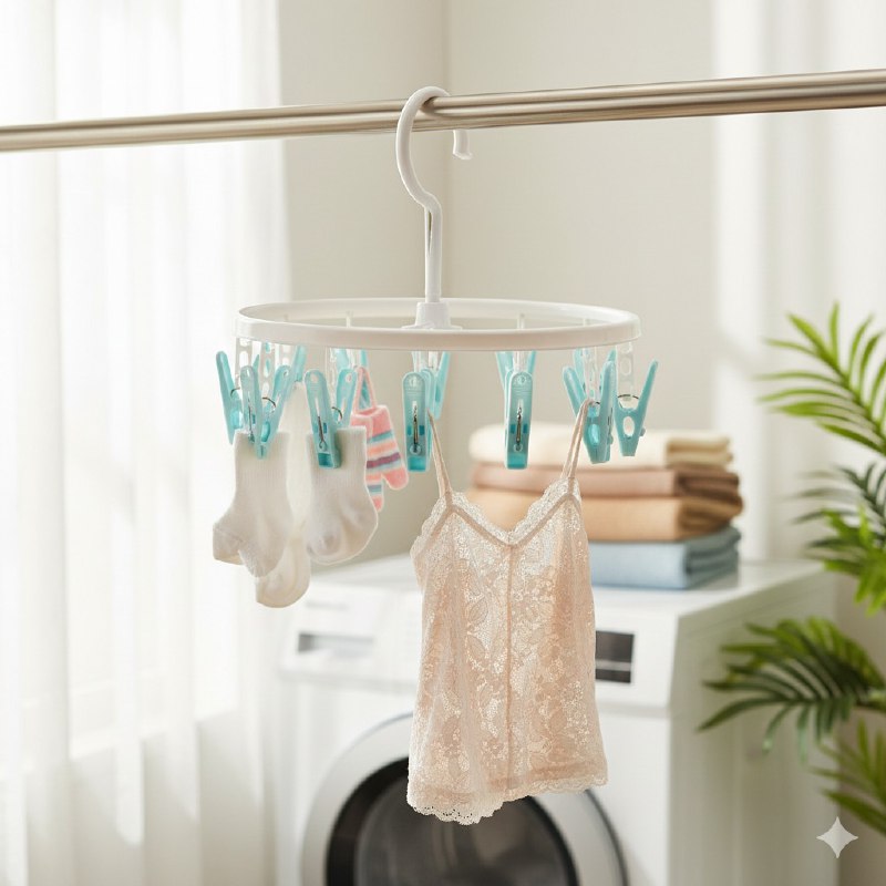 GANCHO ORGANIZADOR DE ROPA COLGADOR MULTIFUNCIONAL, PARA SECAR ROPA PARA INTERIORES O EXTERIORES 23CM