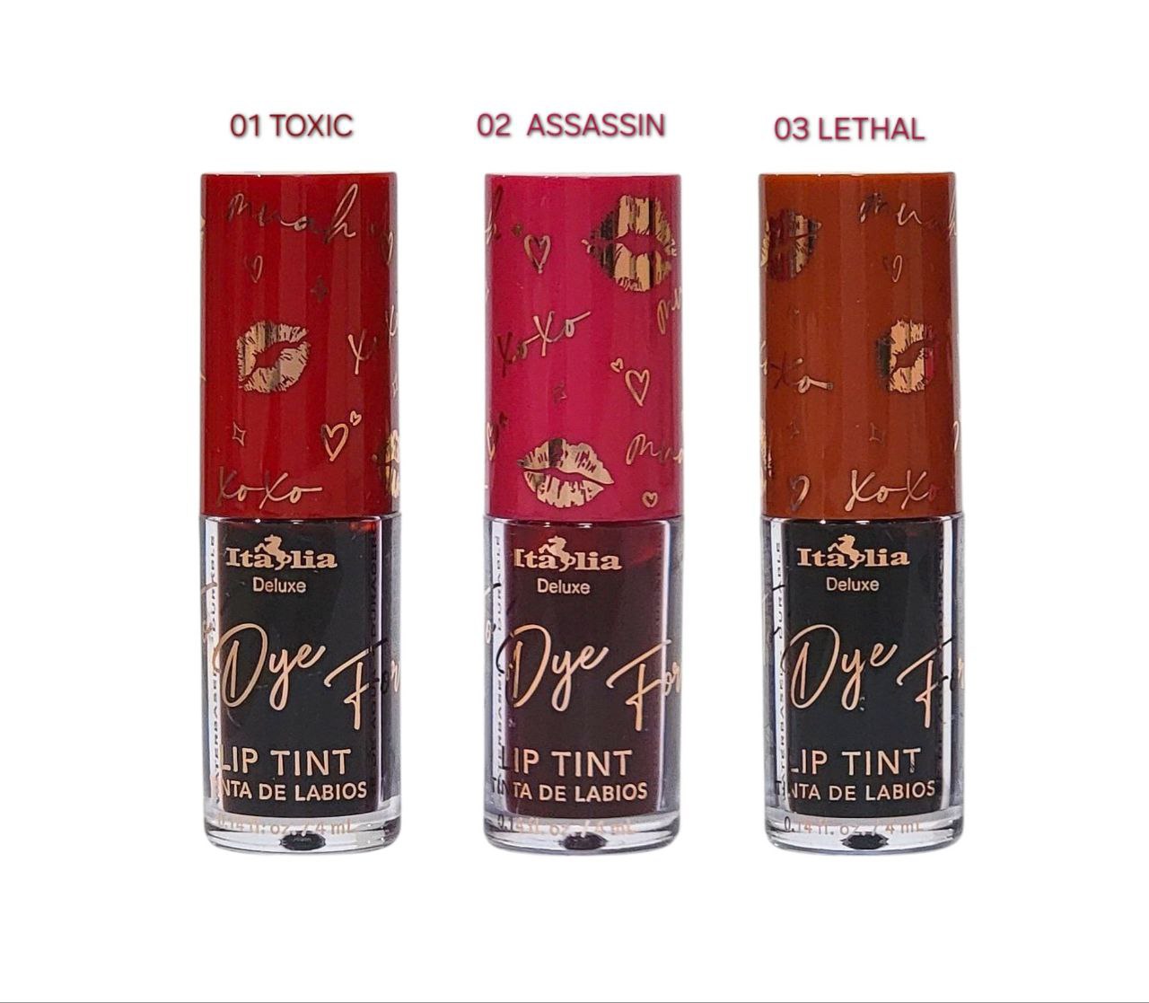 BRILLO LABIAL TINTA DE LABIOS 3 TONOS ITALIA DELUXE TO DYE FOR 4ML