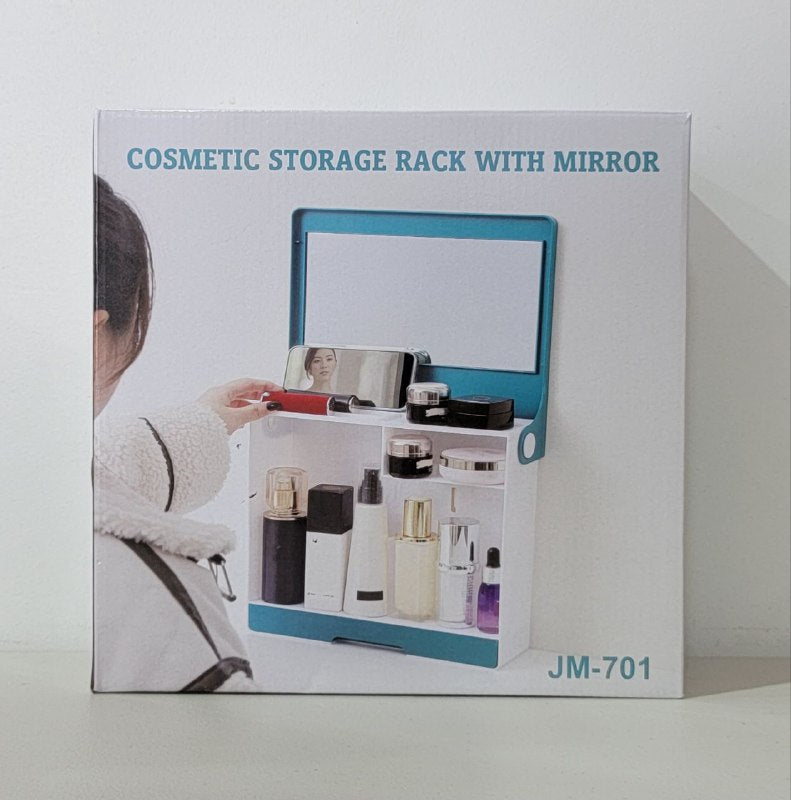 ORGANIZADOR DE MAQUILLAJE CON ESPEJO INTEGRADO GRAN CAPACIDAD