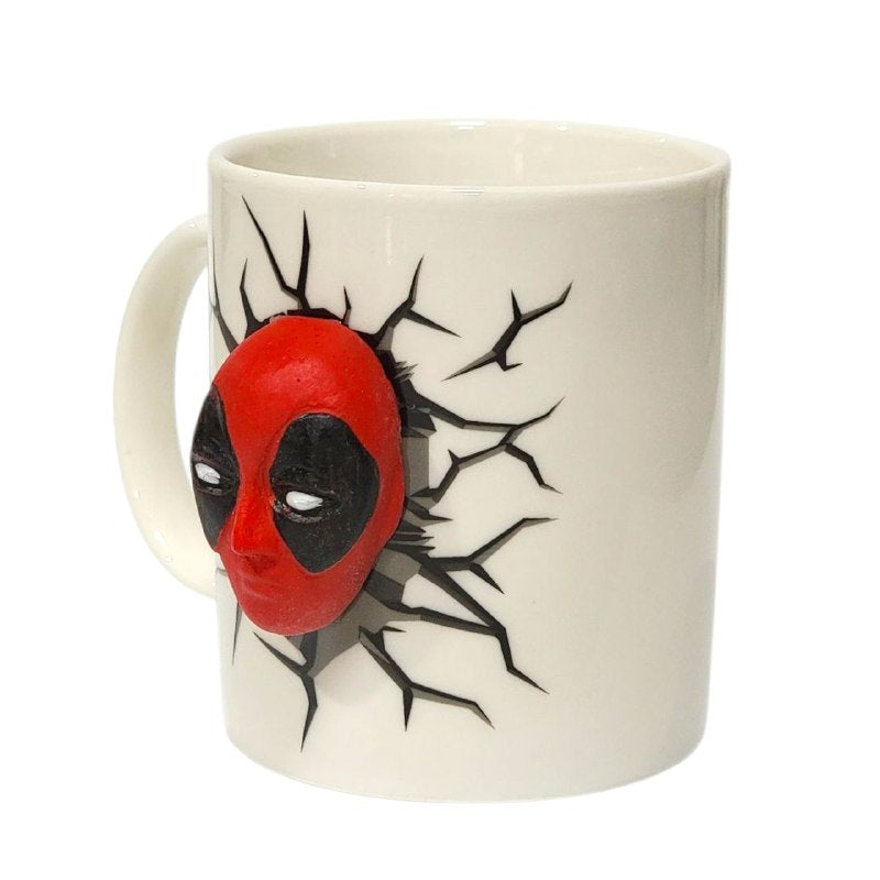 TAZA DE CERAMICA, RESISTENTE AL CALOR, MANGO CREATIVO DISEÑO AVENGERS INFINITY WAR DEADPOOL