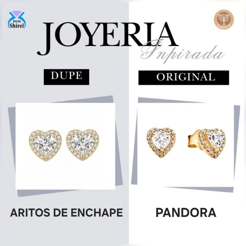 ARITOS DE ENCHAPE PARA DAMA CON DISEÑO DE CORAZON 1CM (DUPE DE PANDORA)