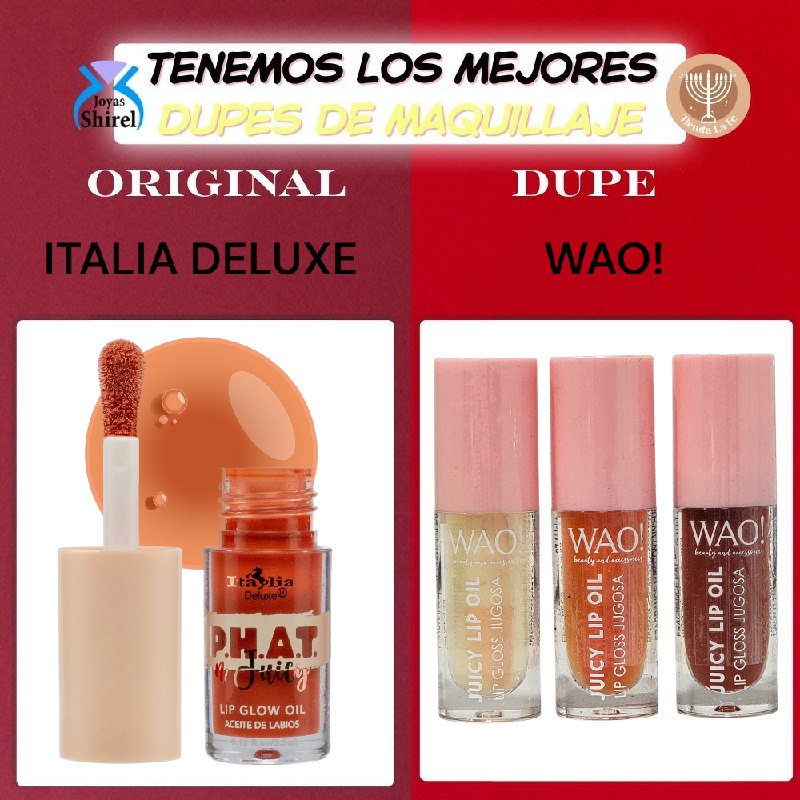 BRILLO LABIAL ACEITE JUGOSO HIDRATANTE QUE CAMBIA DE COLOR WAO 4.2G DUPE DE ITALIA DELUXE