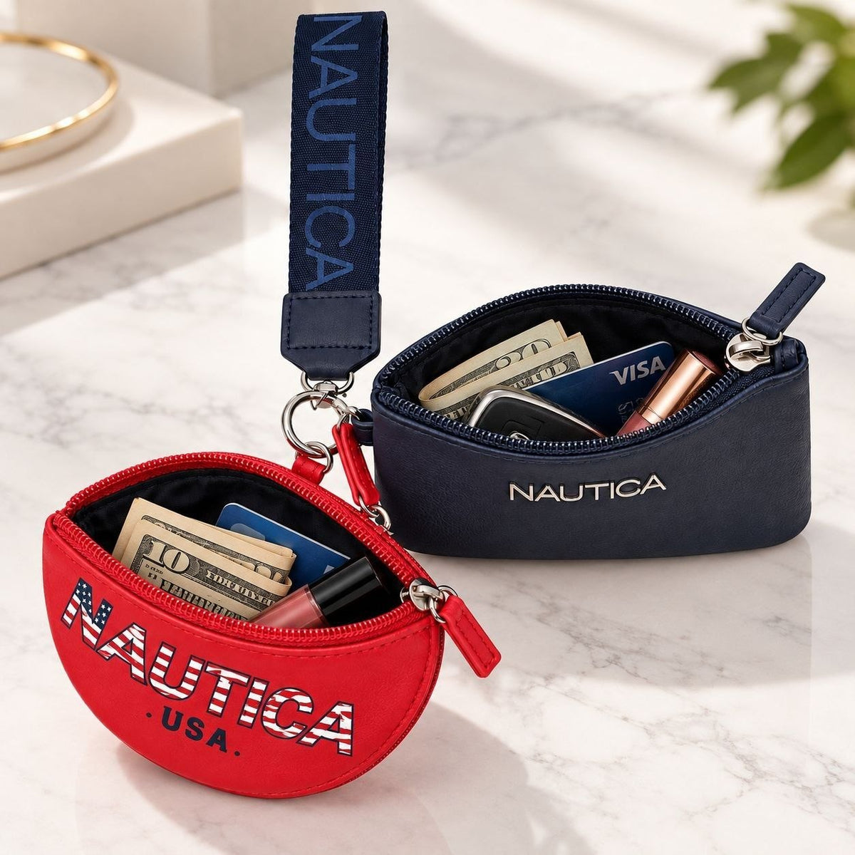 SET DE MONEDERO Y TARJETERO ORIGINAL NAUTICA PARA DAMA