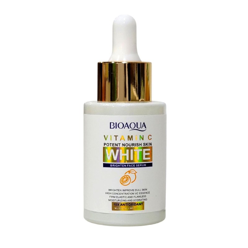 SUERO FACIAL ILUMINADOR CON VITAMINA C, TEXTURA LIGERA, TRANSPARENTE DE FACIL ABSORCION, HIDRATA Y SUAVIZA LA PIEL BIOAQUA 30ML