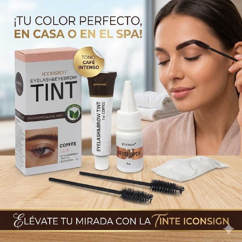 TINTE PARA CEJAS Y PESTAÑAS ACTIVADOR COLOR COFFE DE LARGA DURACION Y ALTA RESISTENCIA ICONSING 7ML