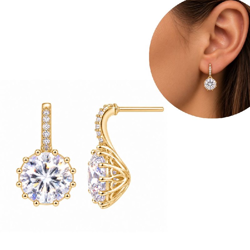ARITOS DE ENCHAPE PARA DAMA 1.3CM (DUPE DE SWAROVSKI)