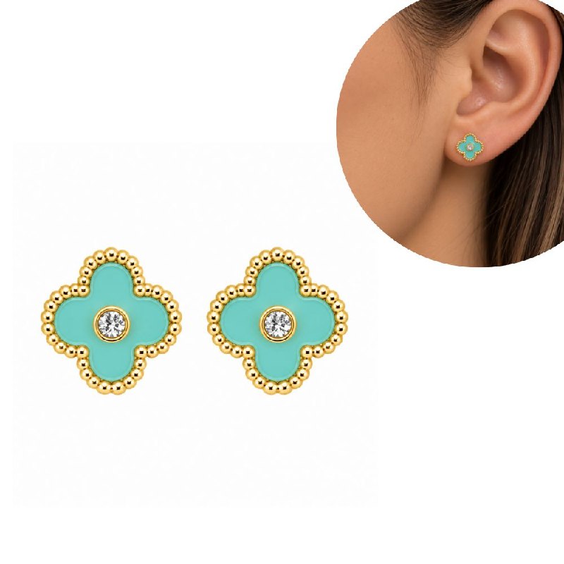 ARITOS DE ENCHAPE PARA DAMA CON DISEÑO DE FLOR 1CM