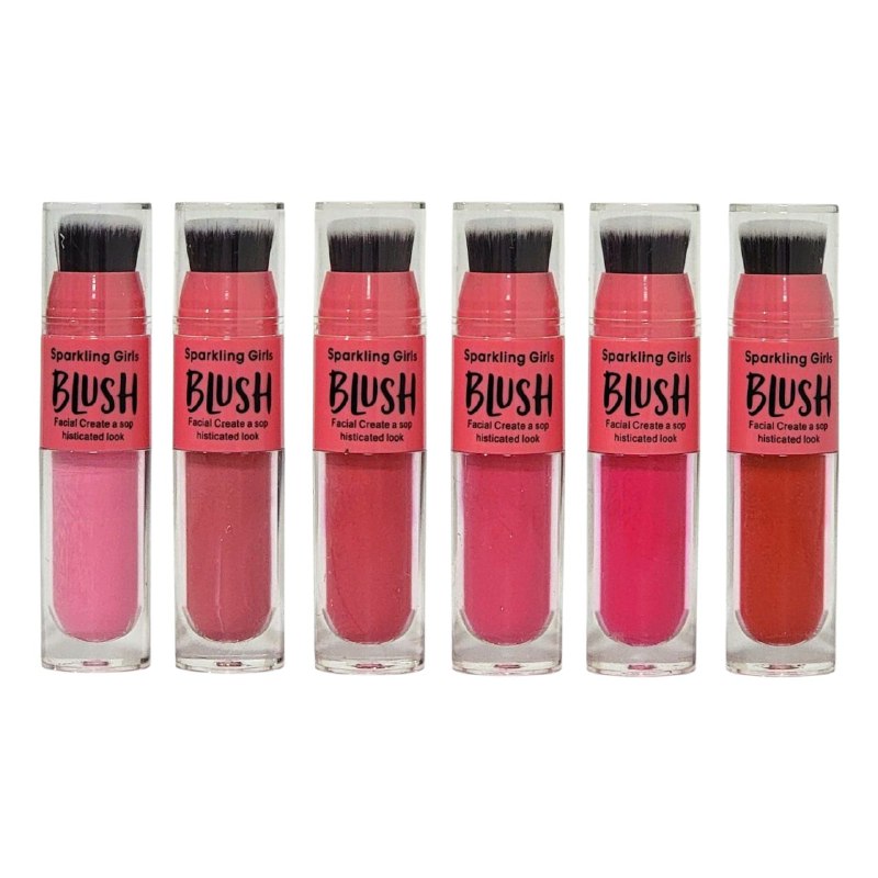 BLUSH LIQUIDO 2 EN 1 CON BROCHA INCLUIDA, 6 TONOS SPARKLING GIRLS 18ML