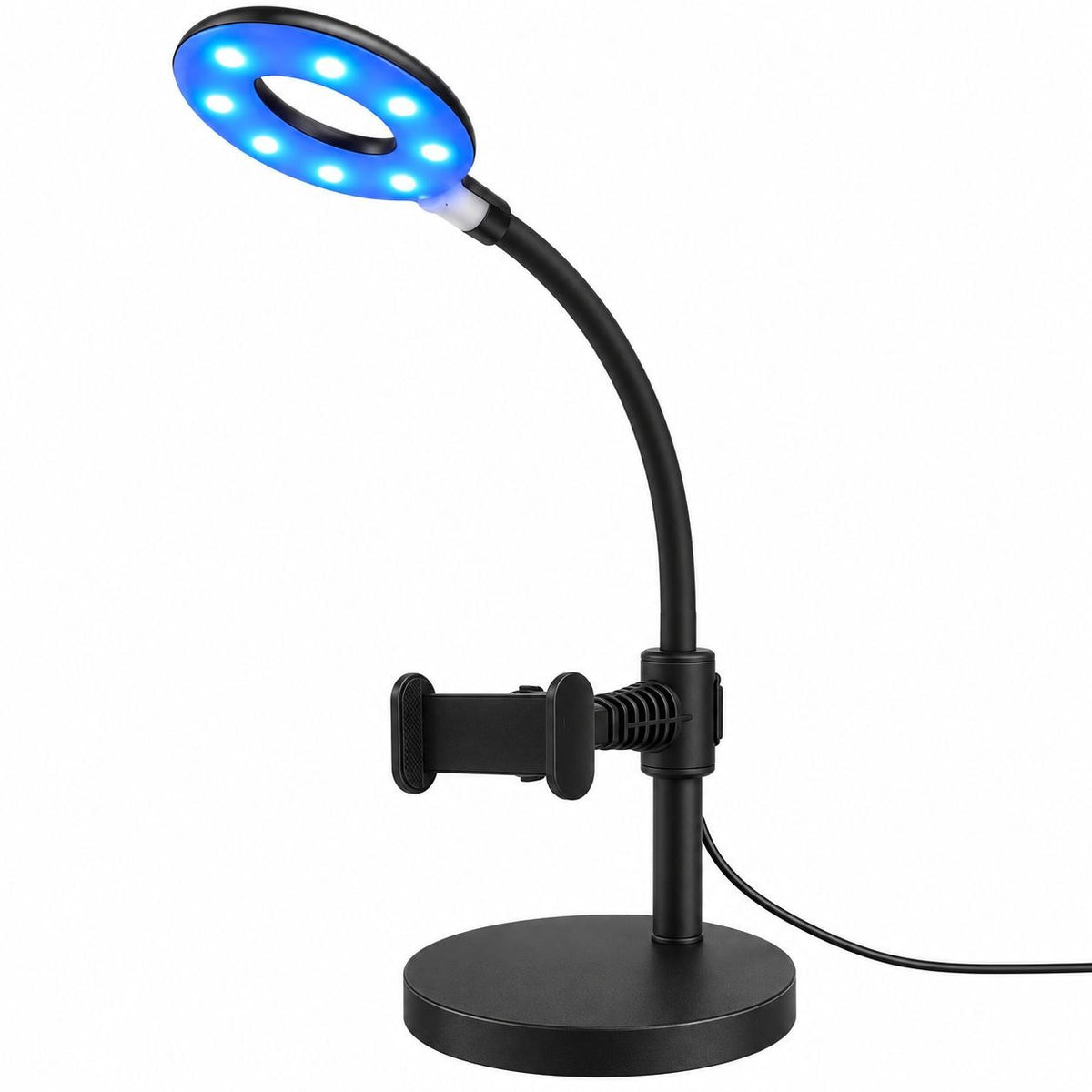 LÁMPARA LED UV 2 EN 1 PLEGABLE PARA UÑAS CON SOPORTE PARA CELULAR USB 12CMX12CMX46CM
