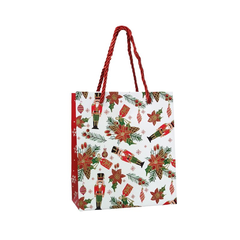 BOLSA DE REGALO NAVIDEÑA EXTRA PEQUEÑA 14X16X7CM