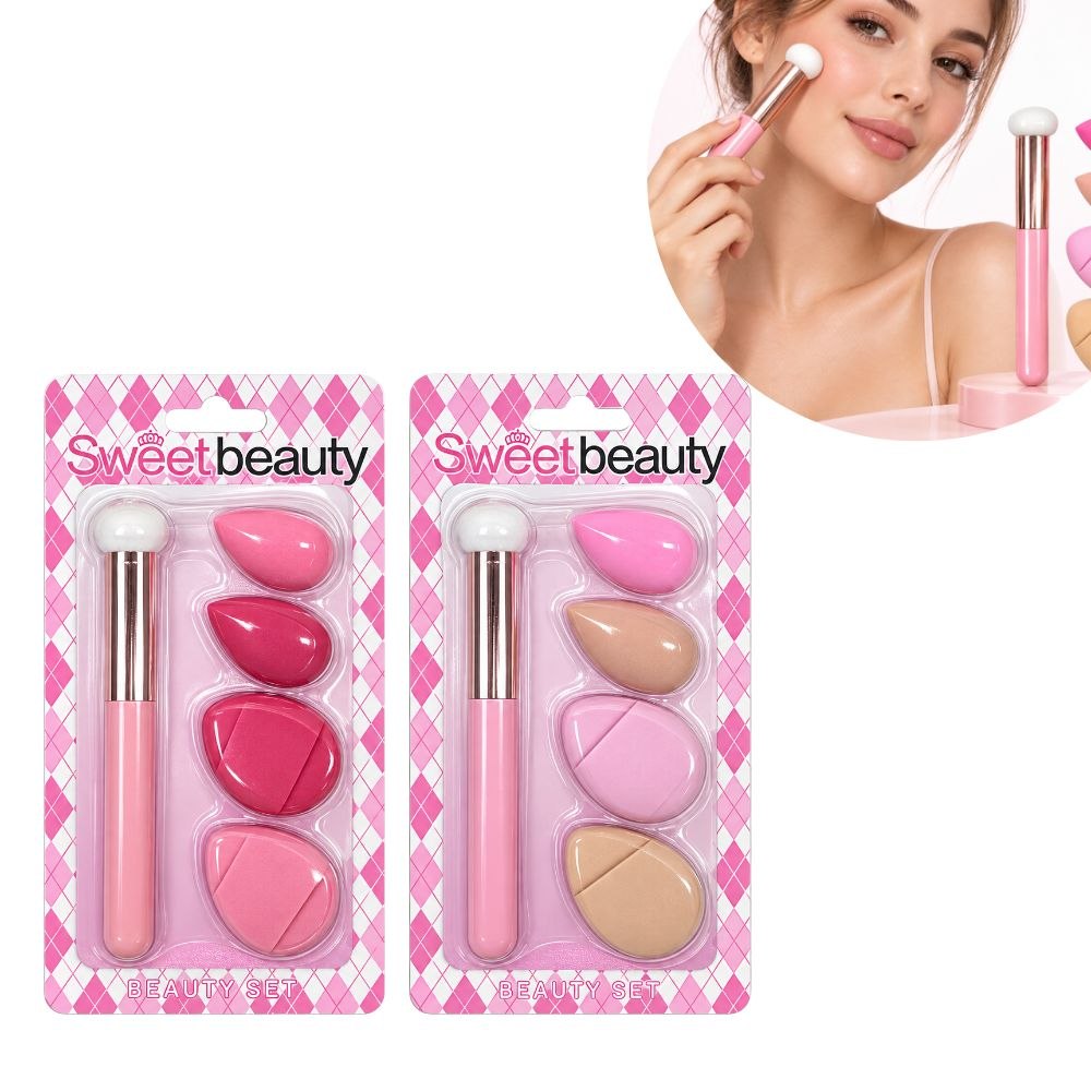SET DE 5 ESPONJAS BORLAS PARA MAQUILLAJE Y CORRECTION SWEET BEAUTY