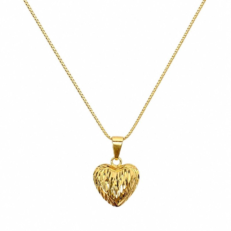 GARGANTILLA DE ENCHAPE PARA DAMA CON DISEÑO DE CORAZON 3CM
