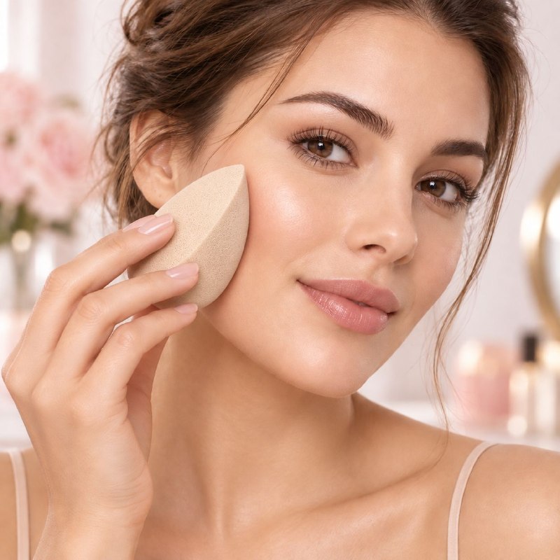 SET DE 4 ESPONJAS APLICADORAS DE MAQUILLAJE EVOK 7CM