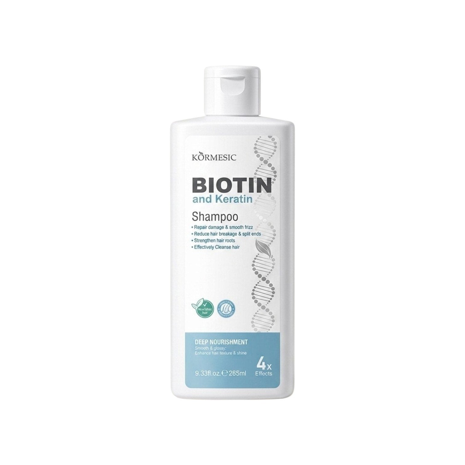 SHAMPOO DE BIOTINA Y QUERATINA DE NUTRICION PROFUNDA KORMESIC 265ML