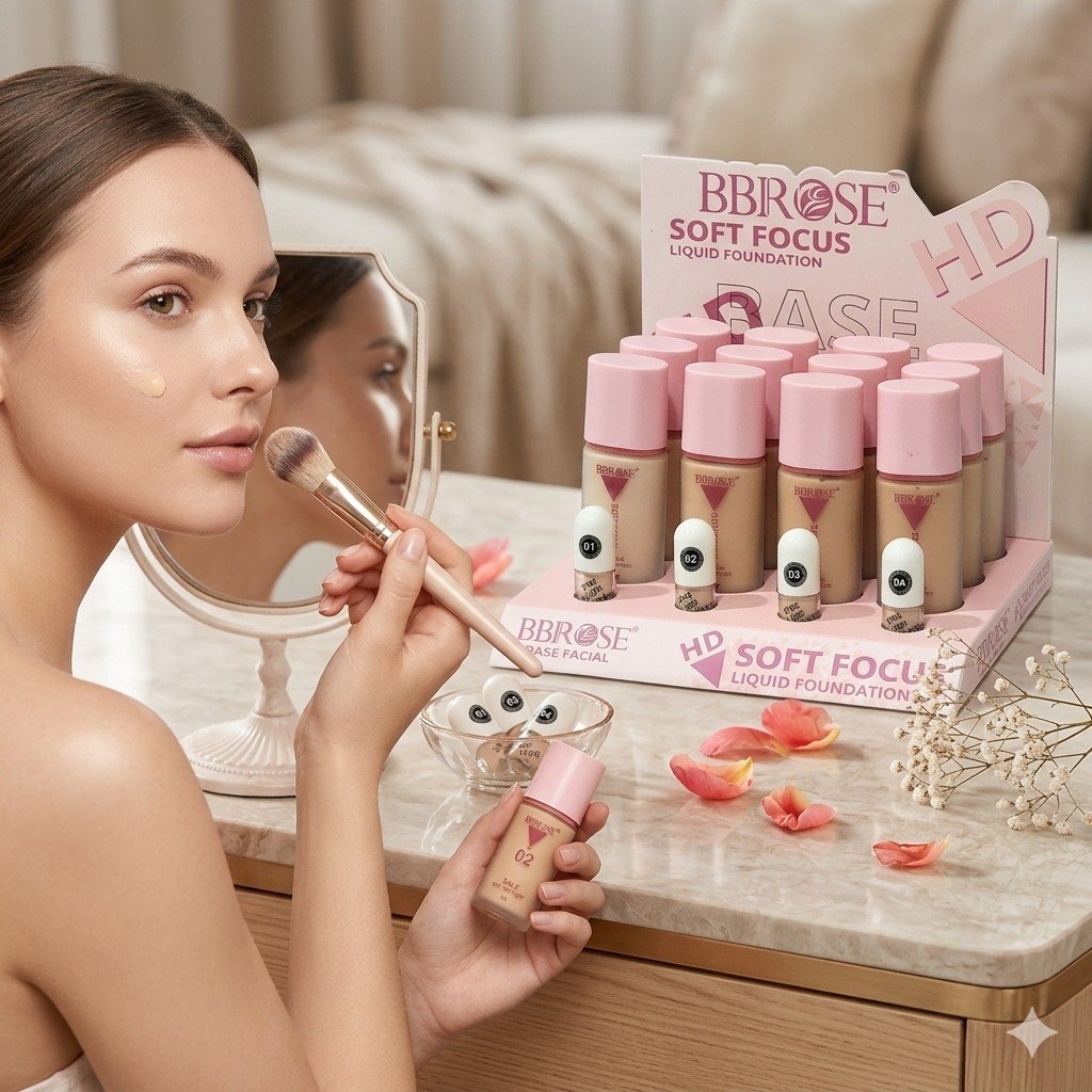 BASE DE MAQUILLAJE LIQUIDA EFECTO DIFUMADOR HD SOFT FOCUS 4 TONOS BBROSE 39G
